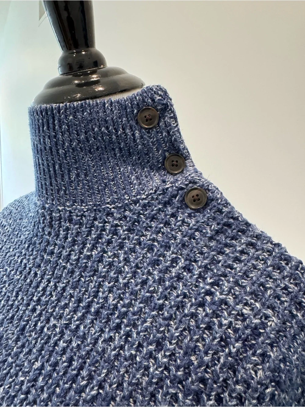 Women’s GAP Small Navy Button-Shoulder Turtleneck Sweater